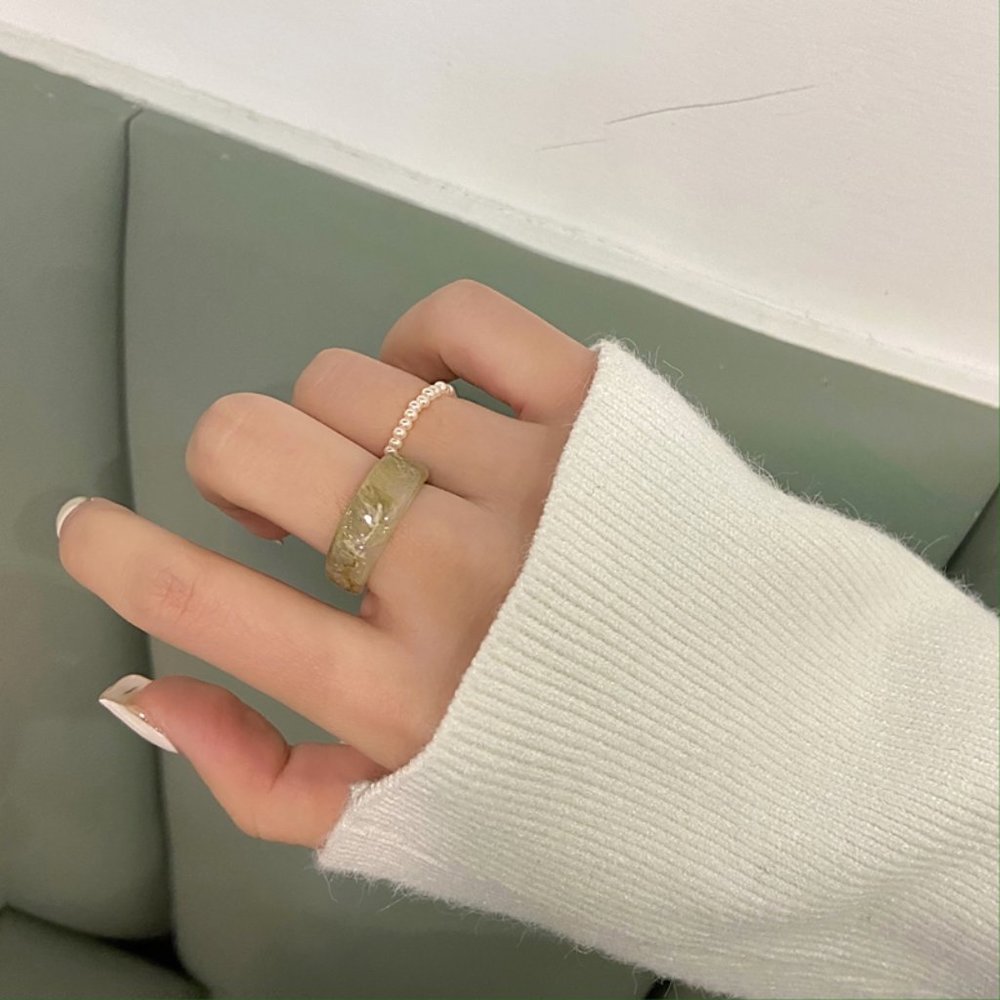 ❤️‍🔥𝕤𝕒𝕝𝕖❤️‍🔥2xrings marble pearls set - Picture 8 of 13
